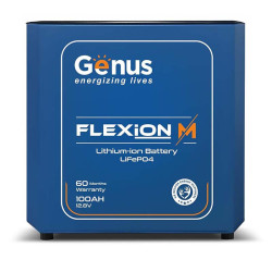 Buy Genus Flexion M 100Ah 12.8V LifePO4 Lithium-ion Solar Compatible Inverter Battery Upto 12 Years Battery Life