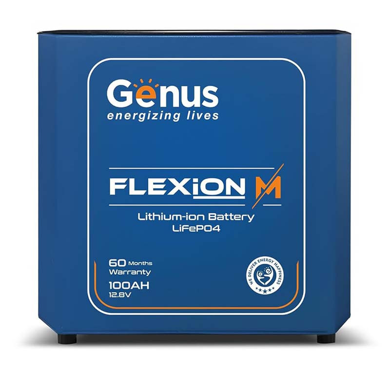 Buy Genus Flexion M 100Ah 12.8V LifePO4 Lithium-ion Solar Compatible Inverter Battery Upto 12 Years Battery Life