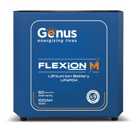 Buy Genus Flexion M 100Ah 12.8V LifePO4 Lithium-ion Solar Compatible Inverter Battery Upto 12 Years Battery Life